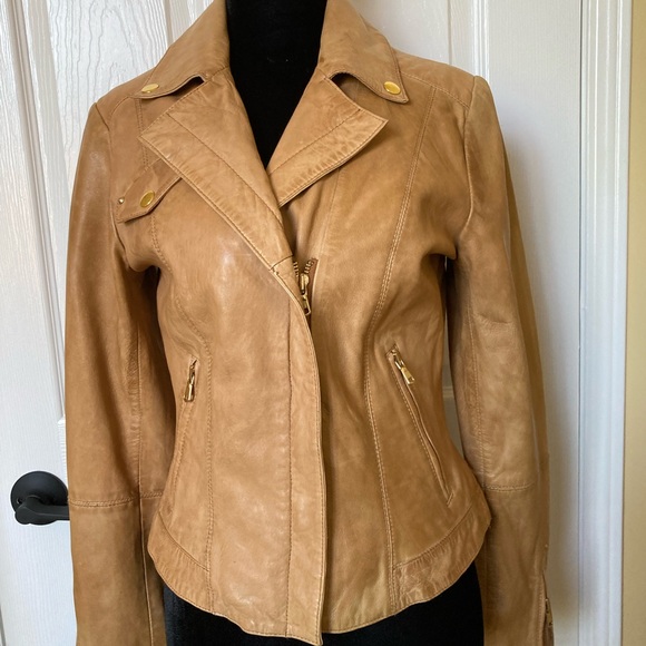 DANIER:  Genuine Leather Jacket - tan - Picture 12 of 14